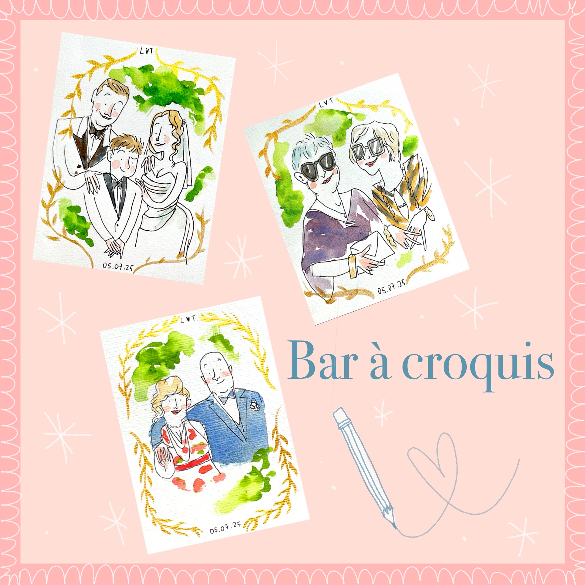 Portraits et croquis - Mariages